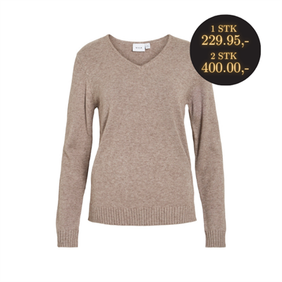  VILA RIL FALCON MELANGE STRIK V-HALS - 14042769