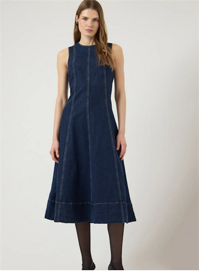 YAS TOVE LANG DENIM KJOLE MEDIUM BLUE DENIM - 26041224