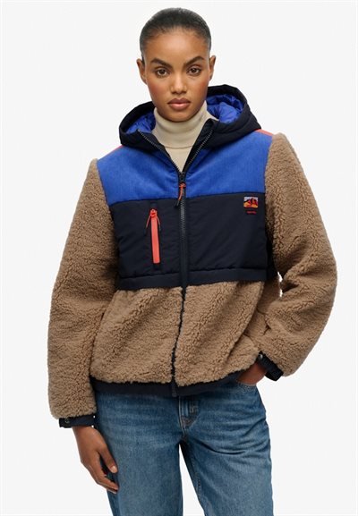 SUPERDRY HOODED FLEECE JACKET COBBLESTONEGREY- W5012035A-2WE