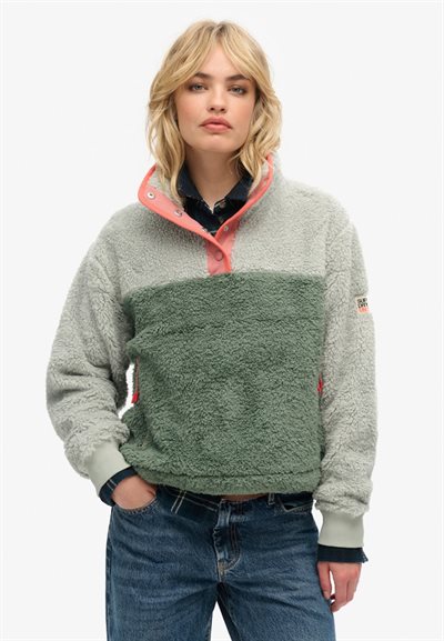SUPERDRY SUPER SOFT MASH UP TEDDY FLEECE PURITAN GREY – W2012349A