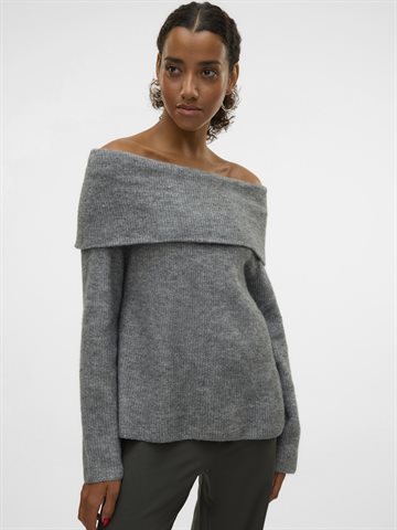  VERO MODA ERA OFF SHOULDER STRIK MEDIUM GREY MELANGE - 10321940