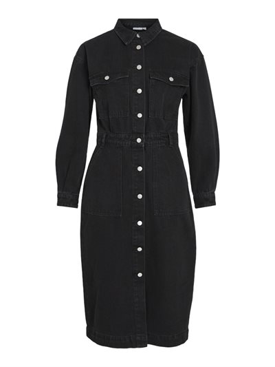 VILA JORDIE DENIM DRESS BLACK BEAUTY - 14101718