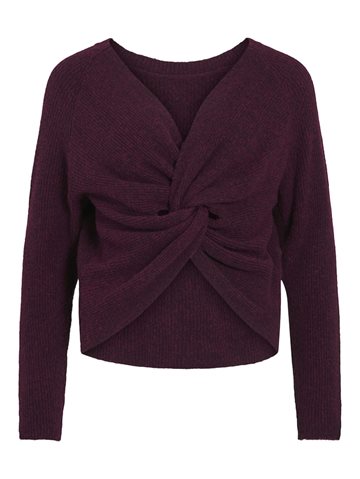  VILA OSAJA REV L/S KNOT KNIT TOP IMPERIAL PURPLE - 14109175