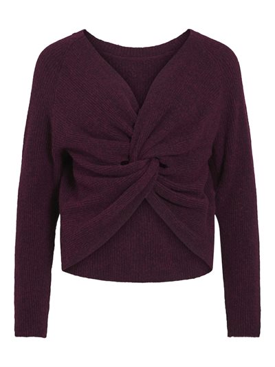 VILA OSAJA REV L/S KNOT KNIT TOP IMPERIAL PURPLE - 14109175