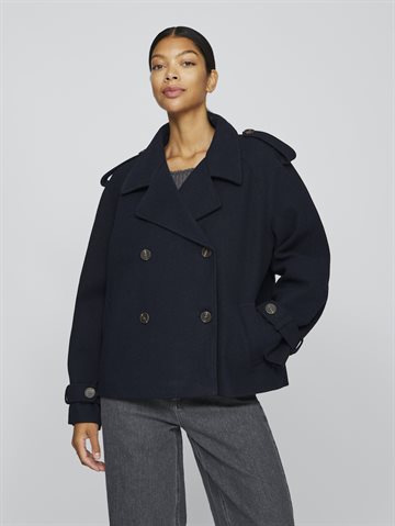 VILA SOFIE L/S HEAVY SHORT TRENCHCOAT/KA NAVY BLAZER - 14100809