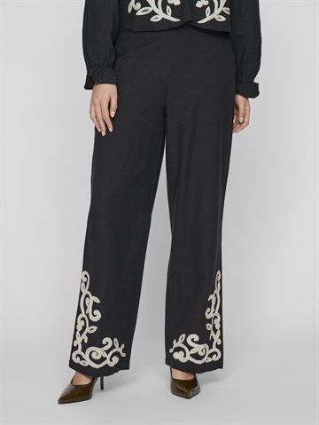 VILA POLENE HW PANTS BLACK BEAUTY/BIRCH - 14104029