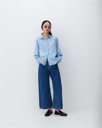  VILA CASPIANA L/S SHIRT BLISSFUL BLUE - 14104524