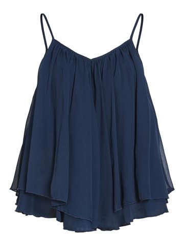 VILA FALIA V-NECK STRAP LSYER TOP NAVY BLAZER - 14115441