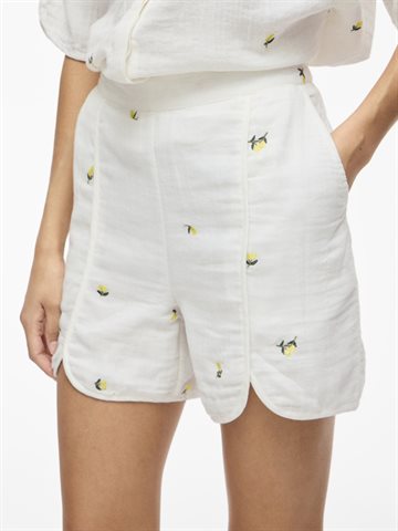 VILA BRODERA RW LEMON EMB SHORTS SNOW WHITE - 14115753