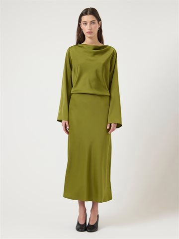 YAS PELLA MIDI SKIRT CARDAMOM GREEN - 26030737