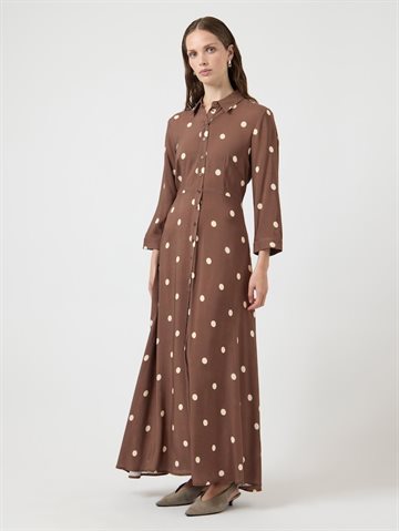 YAS SAVANNA LONG SHIRT DRESS PINECONE - 26022663