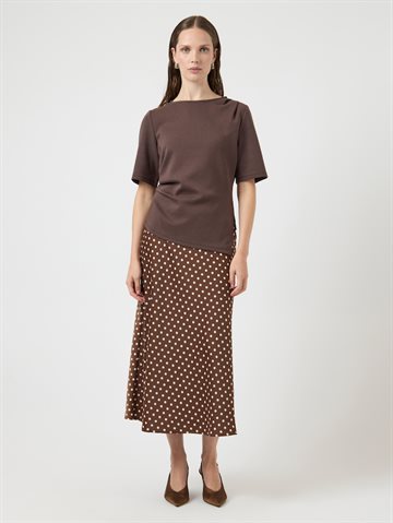 YAS PELLA PINECONE ECRU DOTS HW MIDI SKIRT S. - 26030737