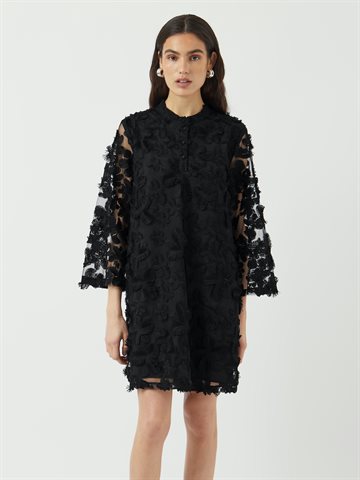YAS KARLY 7/8 SHORT DRESS - SHOW BLACK - 26036198