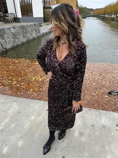 VILA FAITH V-NECK L/S MIDI DRESS FIG - 14110935