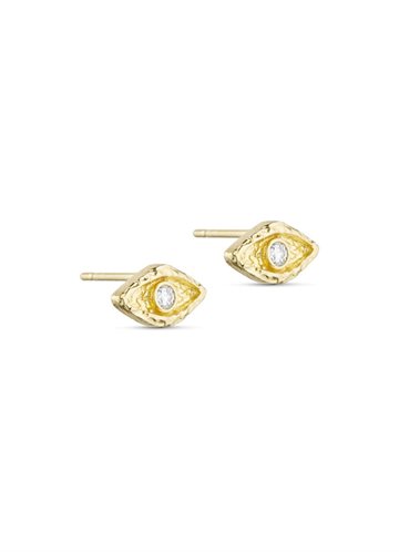 PURE BY NAT EVELYN POST EARRINGS W. ZIRCONS G/B - 45977