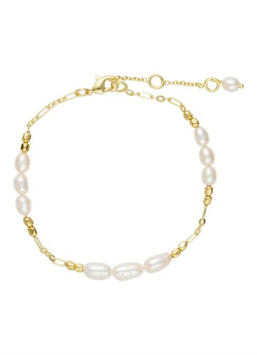 PURE BY NAT MERLE PEARL BRACELET GOLDPLATED WITH WHITE PEARLS - 40690
