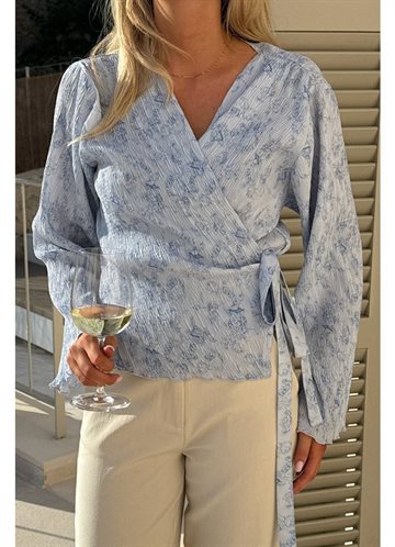 BYIC OFELIA WRAP SHIRT SOFT BLUE BLOSSOM - A23939