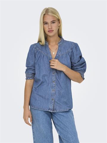 ONLY RAYA 3/4 SHIRT MEDIUM BLUE DENIM - 15357327