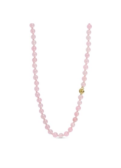 PURE BY NAT SHELLA GEMSTONE NECKLACE ROSE QUARTZ - 31879