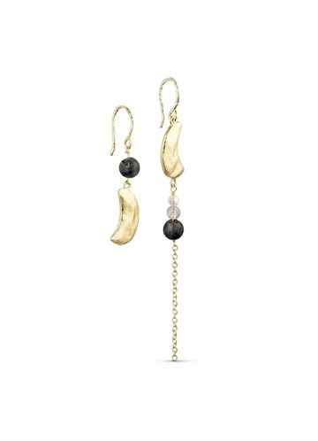 PURE BY NAT NOELLE HOOK ERARRINGS WITH GEMSTONES IN GREAY TONES - 45927