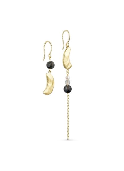 PURE BY NAT NOELLE HOOK ERARRINGS WITH GEMSTONES IN GREAY TONES - 45927