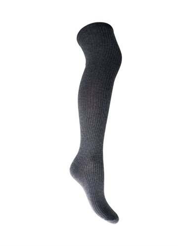 BLACK COLOUR MALIKA KNEEHIGH RIB SOCK DARK GREY - 4285