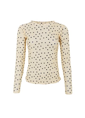  BLACK COLOUR ANNIE YELLOW DOT MESH BLUSE - 3846