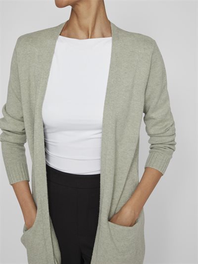  VILA RIL OIL GREEN MELANGE OPEN STRIK CARDIGAN - 14044041
