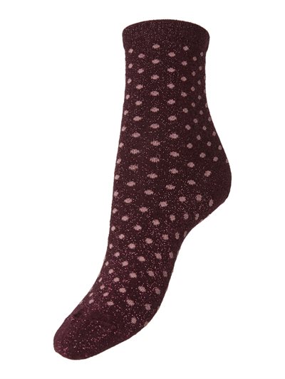 PIECES SEBBY GLITTERSOKKER BRUN M. PRIKKER - 17094859