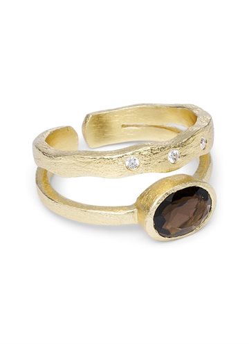 PURE BY NAT SILVIA RING G/B SMOKY QUARTZ - 48336