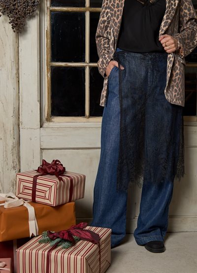 BLACK COLOUR ORIANNA LAVE TIE SKIRT BLACK - 208424