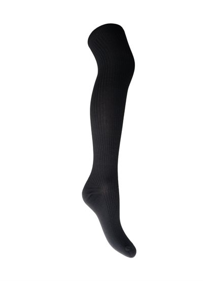 BLACK COLOUR MALIKA KNEEHIGH RIB SOCK BLACK - 4285