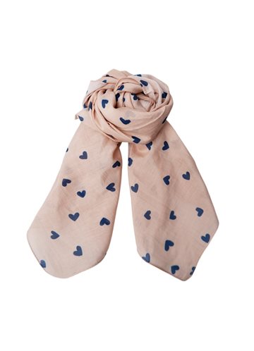 BLACK COLOUE CLAUDINE MINI SCARF BLUE HEART - 3657