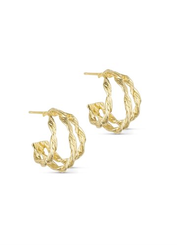 PURE BY NAT WILLOW TRIPLE HOOP EARRINGS G/B - 45968