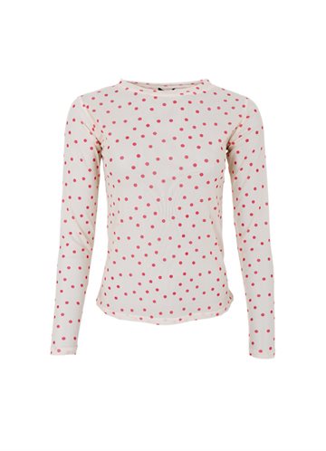  BLACK COLOUR ANNIE RED DOT MESH BLUSE - 3846