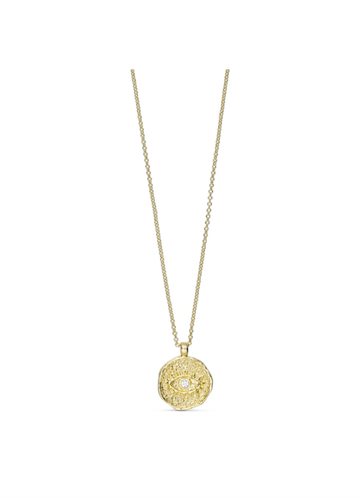 PURE BY NAT EVELYN NECKLACE W. EYE PENDANT W. ZIRCON G/B - 31901