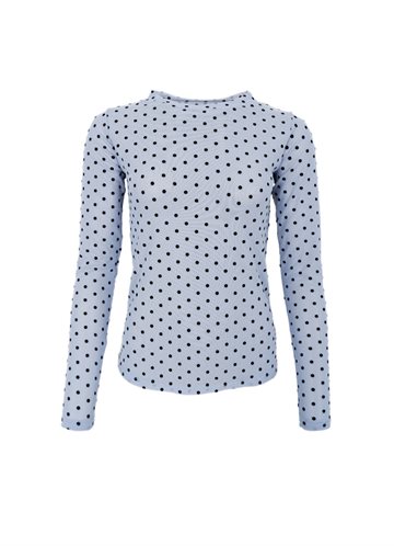 BLACK COLOUR JENNIE JEANS BLUE DOTTED MESH BLUSE - 40611