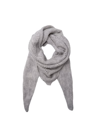 BLACK COLOUR DELL KNITTED LIGHT GREY MINI SCARF - 208327